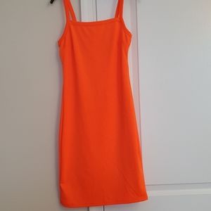 COPY - Bright orange strapy square neck dress NWOT